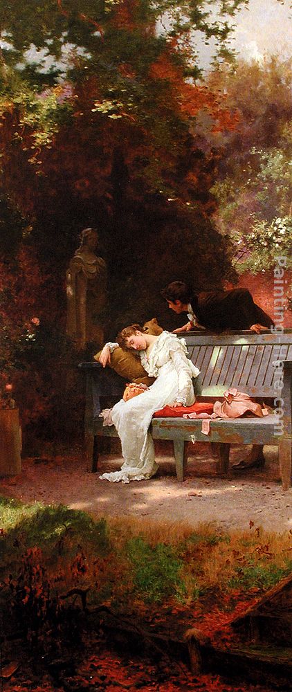 A Stolen Kiss painting - Marcus Stone A Stolen Kiss art painting